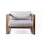 Armen Living Paradise Outdoor Light Eucalyptus Wood Lounge Chair with Gray Cushions LCPRCHLALT - alternate 6